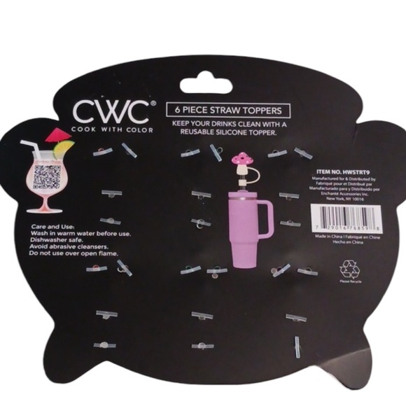 New CWC MUSHROOM Straw Toppers Set of 6 - Picture 5 of 6